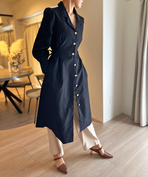 Jewelobe（ジュエローブ） ワンピース ノッチドラペルウエストリボン