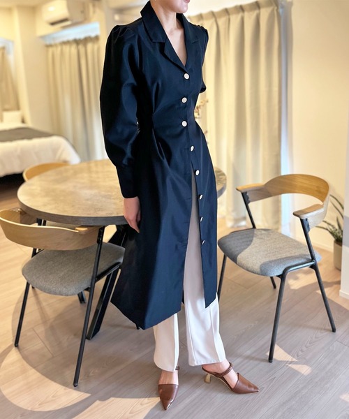 Jewelobe（ジュエローブ） ワンピース ノッチドラペルウエストリボン