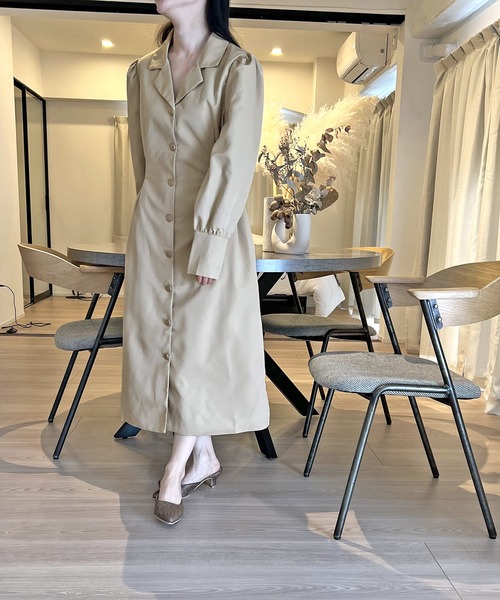 Jewelobe（ジュエローブ） ワンピース ノッチドラペルウエストリボン