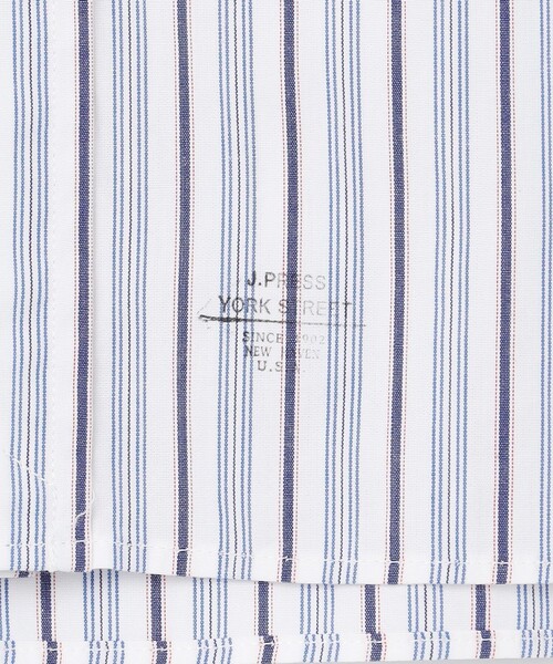 J.PRESS YORK STREET シャツ 「UNISEX」バンドカラー ストライプ