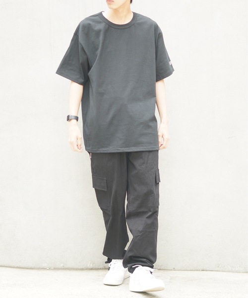 ヒロユキ◾️２枚同時購入品◾️Champion ブラック Tシャツ Lサイズ Champion】チャンピオン 7.0oz ヘリテージジャージイTシャツ