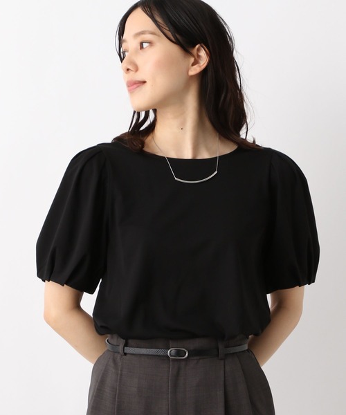 GLOBAL WORK tシャツ Tシャツ レディース 冷感パフスリーブプル