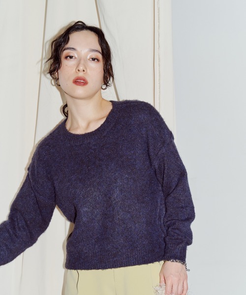 LIENCOEUR ニット セーター モヘアクルーネックトップス レディース