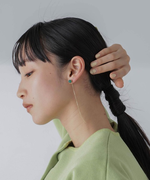 ピアス ストーンチェーンピアス レディースの画像