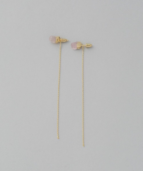 ピアス ストーンチェーンピアス レディースの画像