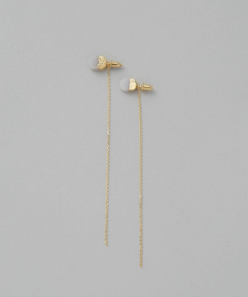 ピアス ストーンチェーンピアス レディースの画像