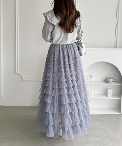 Loueme スカート ボリュームチュールティアードスカート