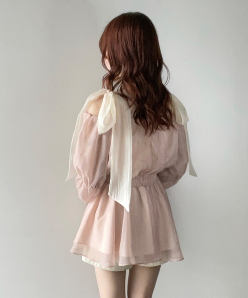 NOMAE キャミソール 「再入荷」シアーリボンキャミ / カップ付き