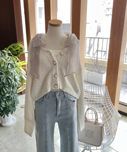 NOMAE リボンキャミセットトップス ベージュ系その他 NOMAE ブラウス シャツ リボンキャミセットトップス レディース