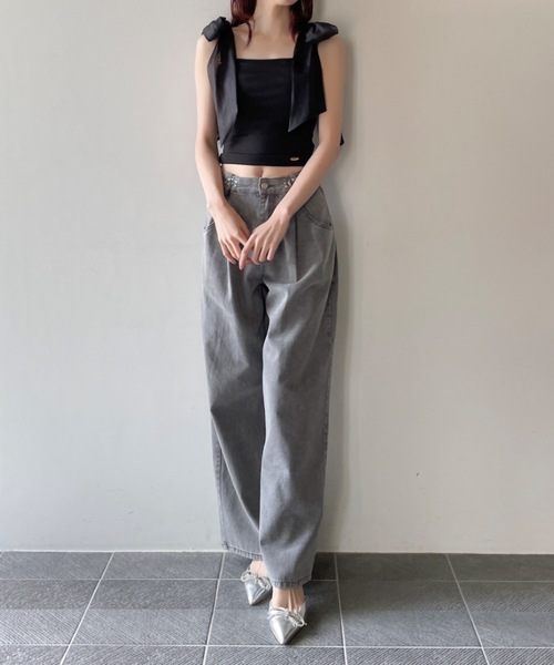 NOMAE キャミソール 「再入荷」シアーリボンキャミ / カップ付き