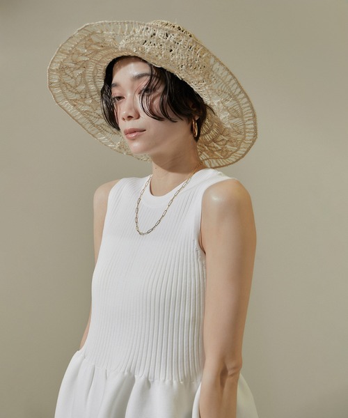 最終❗️SALON adam et ropé リブフレアーペプラムプルオーバー SALON adam et rope' ニット セーター 「2WAY」リブフレアー