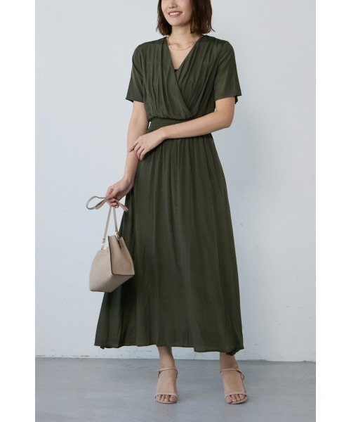 新品 エムドゥ M.deux ロングワンピース カシュクール女神ワンピース M.deux ワンピース 「カシュクール女神ワンピース」 : ZOZOTOWN