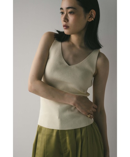 ニット セーター リネン混フーディー レディース STYLEMIXER ニット セーター リネンミックスVニット レディース