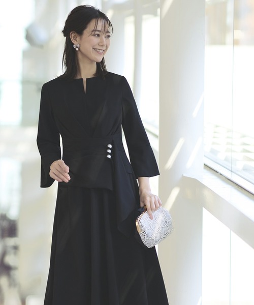 RUIRUE BOUTIQUE」 7分袖ワンピース M ブラック レディース : 85257697 