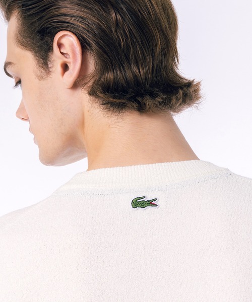 LACOSTE ナイロン✖︎コットン　シャギーグラフィックニット LACOSTE セーター ニット ナイロン×コットン ジャカード