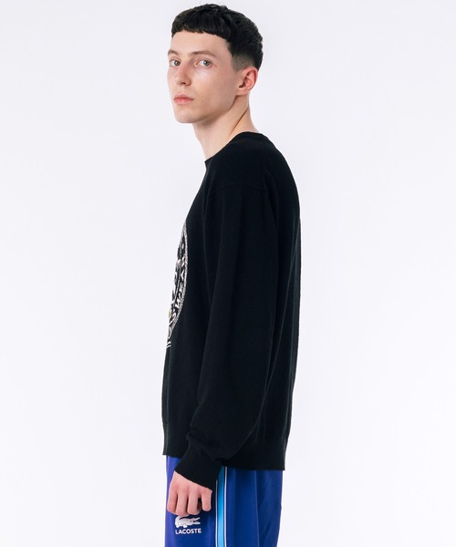LACOSTE セーター ニット ナイロン×コットン ジャカード