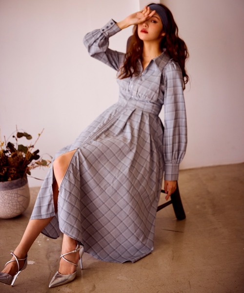 MAMC ワンピース シャツ セット ROYAL PARTY シャツワンピース コルセット風フロントZIPシャツ