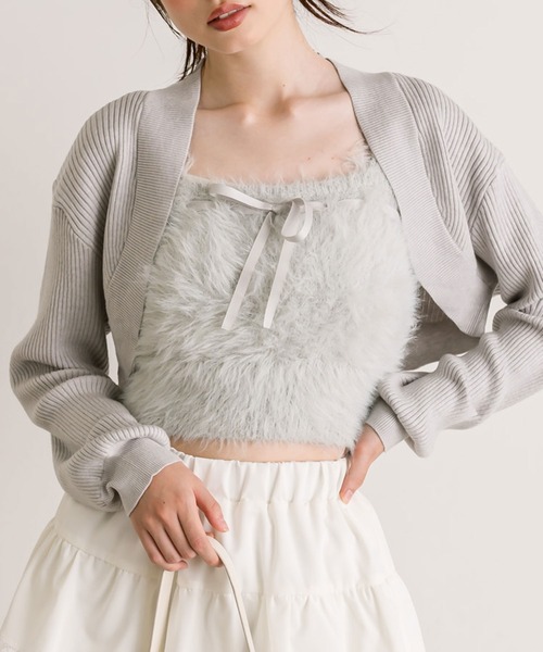 リボンビスチェ×ボレロセット チャコールグレー リボンビスチェ×ボレロセット（アンサンブル）｜OLIVE des OLIVE
