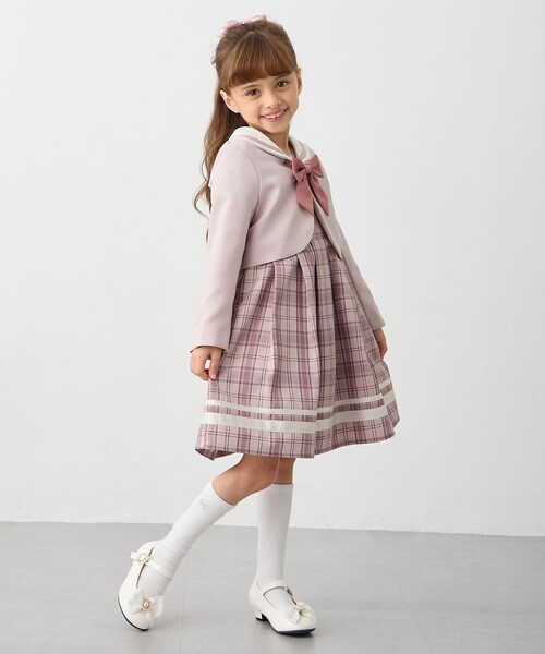 新品同様】anyFAM2点セットセーラージャケット+チェックワンピース120