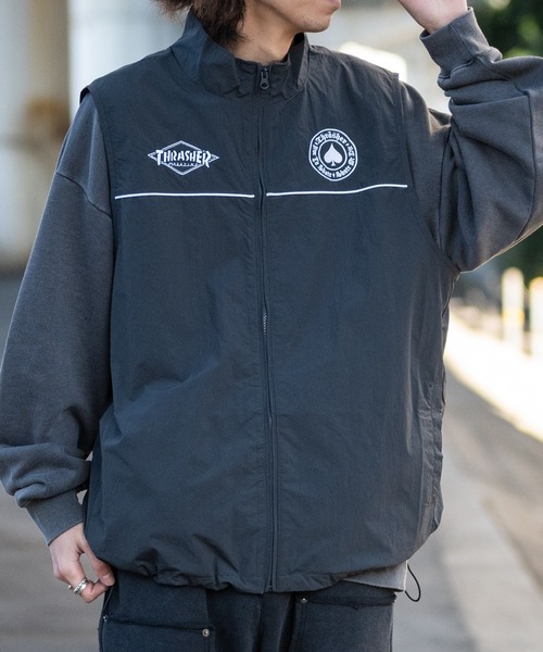 THRASHER ベスト THRASHER/スラッシャー メンズ リバーシブル ベスト ナイロン