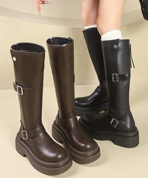 ブーツ バックルロングブーツ レディース : ZOZOTOWN Yahoo!店