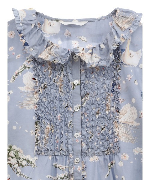 PINK HOUSE（ピンクハウス） ブラウス シャツ SWAN LAKEプリント