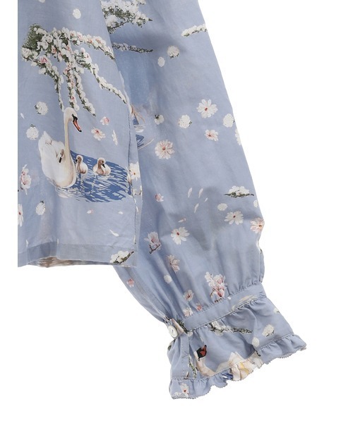 PINK HOUSE（ピンクハウス） ブラウス シャツ SWAN LAKEプリント