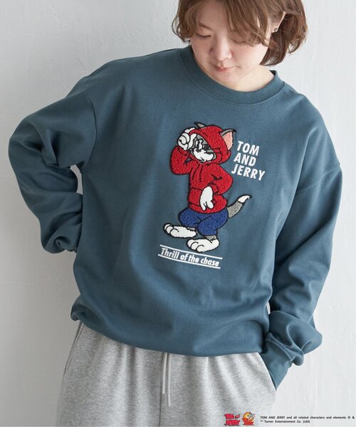 FURFUR TOM and JERRYスウェット Bioworld Tom & Jerry Key Art Long Sleeve Crew Neck Women's White
