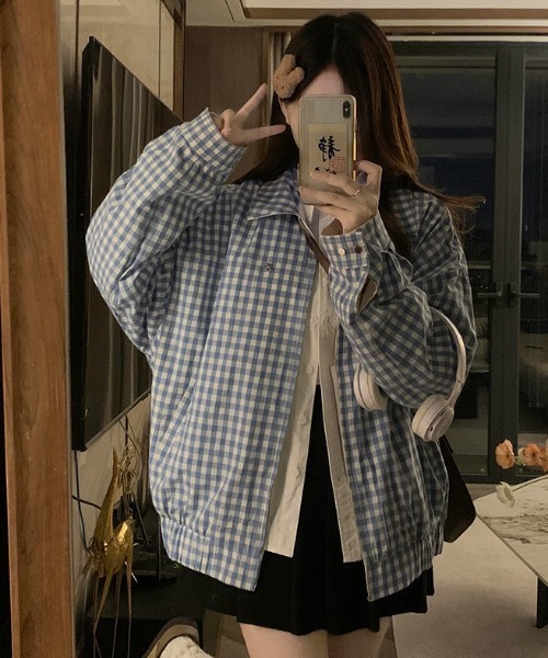 LACーVERT ブルゾン アウター 「2WAY」リバーシブル 無地/チェック柄