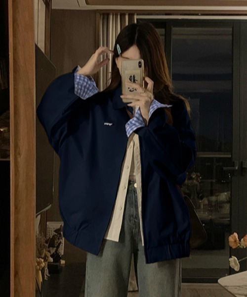 ブルゾン アウター 「2WAY」リバーシブル　無地/チェック柄ブルゾン レディース | LACーVERT | 19