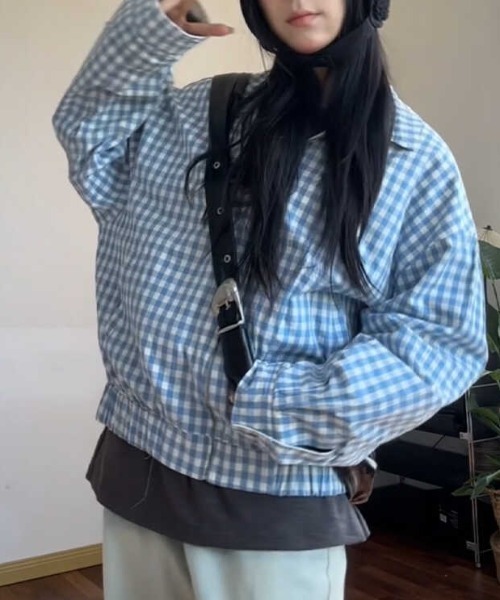 LACーVERT ブルゾン アウター 「2WAY」リバーシブル 無地/チェック柄