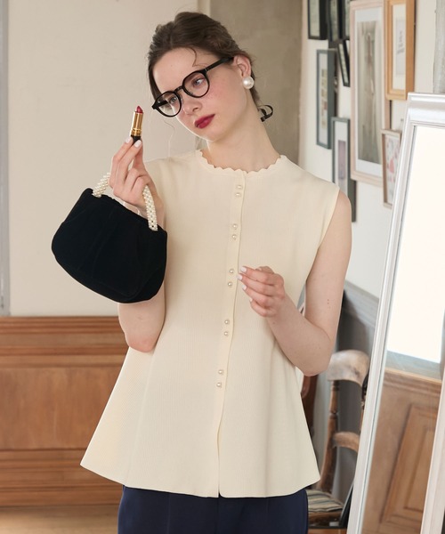 BONLECILL noir ベスト ジレ 「BONLECILL noir」パールボタンフレンチ