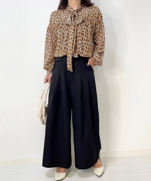 パンツ フロントタック入りワイドパンツ レディース : ZOZOTOWN Yahoo