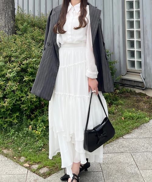 MAISON SPECIAL ネオンイエロー ティアードスカート MAISON SPECIAL