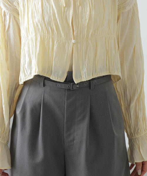 FREE'S MART（フリーズマート） ブラウス シャツ シアーギャザー前開き