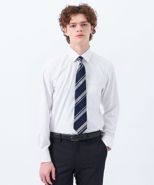 MACKINTOSH PHILOSOPHY ストライプシャツ ヘアラインストライプ バンドカラーシャツ