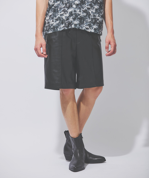 【美品】GGGpourhomme レザー　ショート　パンツ　L miniministore（ミニミニストア） レザー ショートパンツ レディース