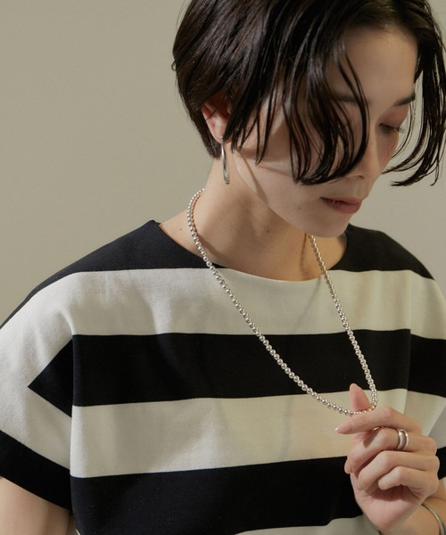 tシャツ 「WEB限定」フレンチスリーブポンチTシャツ「太ボーダー/無地」 レディース SALON adam et rope' tシャツ 「WEB限定」フレンチスリーブ