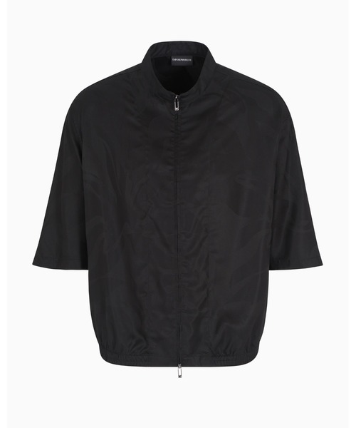P570 新品未使用 L エンポリオアルマーニ ベロア クラック シャツ メンズ EMPORIO ARMANI シャツ 「エンポリオ アルマーニ」ASV フルジップ