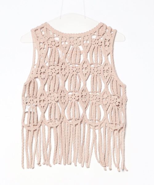 「FUMIE TANAKA」 24SS code fringe ベスト FREE ピンク レディース_画像2