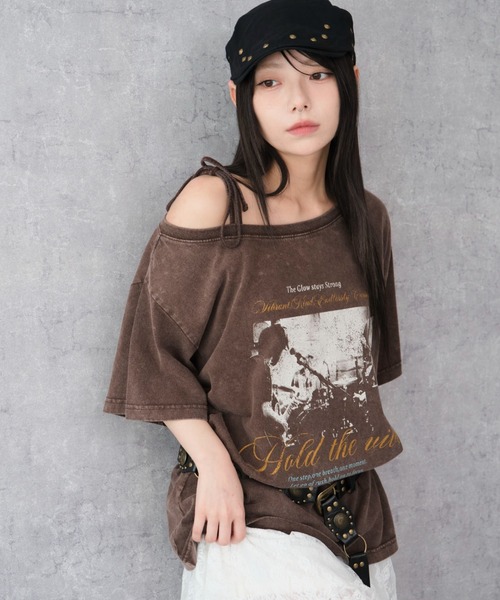 WEGO（ウィゴー） tシャツ 半袖 WEGO/2WAYグラフィックワンショルBIGT