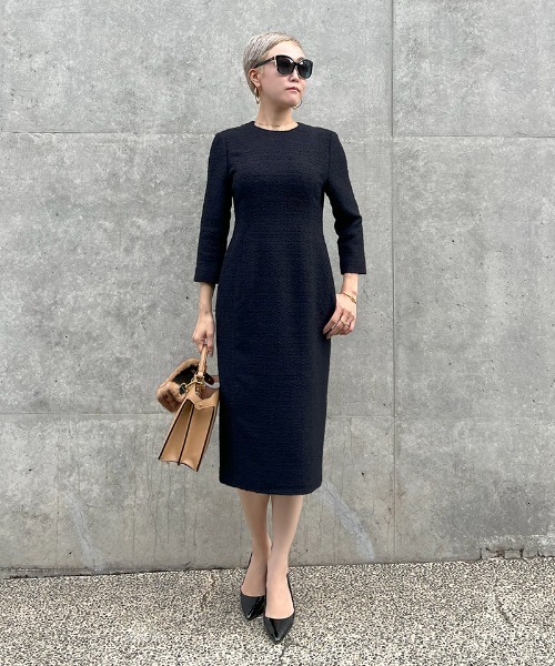 JENNE ワンピース(7分袖) タイト　ネイビー JENNE」 7分袖ワンピース SMALL ネイビー レディース : ZOZOTOWN Yahoo