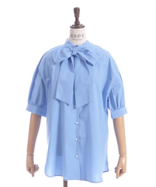 axes femme ビッグリボン半袖トップス axes femme ブラウス シャツ ビッグリボン半袖ブラウス