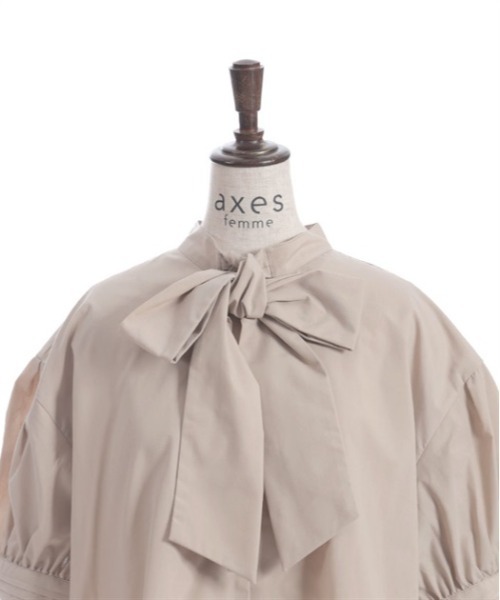 axes femme ブラウス シャツ ビッグリボン半袖ブラウス