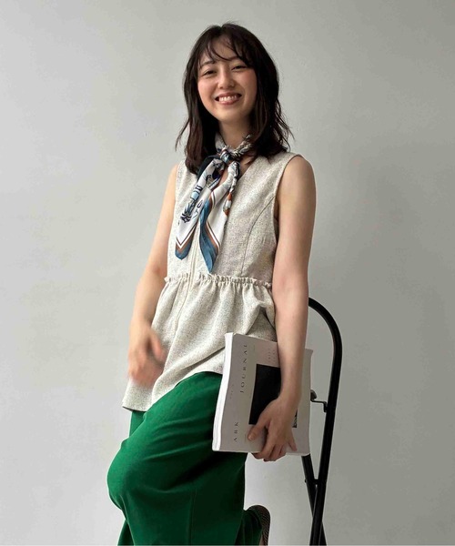 AS KNOW AS（アズノゥアズ） ベスト ジレ ○ぺプラムジップVネック