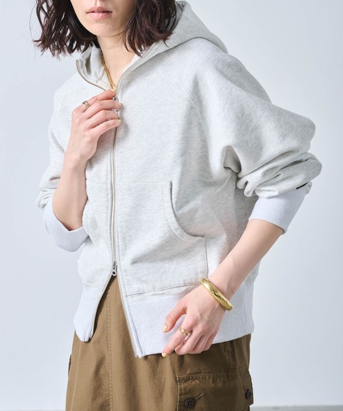 パーカー 「KHA:KI / カーキ」ZIP UP HOODIE レディース