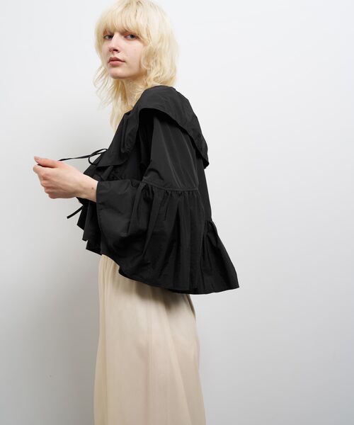 LANVIN en Bleu ブラウス シャツ 撥水速乾ナイロンラッフルブラウス