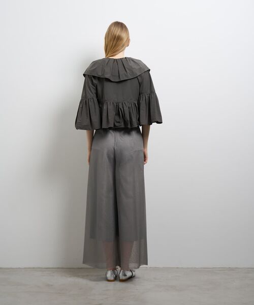 LANVIN en Bleu ブラウス シャツ 撥水速乾ナイロンラッフルブラウス