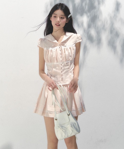 SunsetPark ブラウス シャツ セーラーカラー フリルブラウス SP25s088