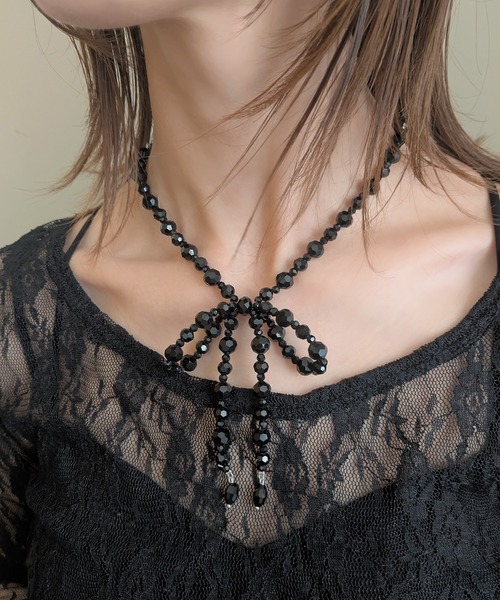 styiro（スタイロ） ネックレス リボンビーズネックレス レディース